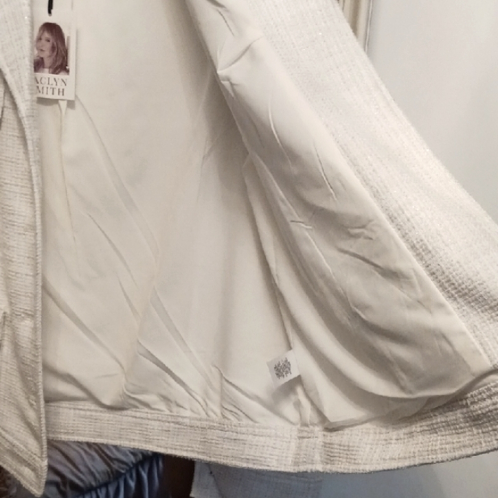 STUNNING! ⚜️Jaclyn Smith ⚜️White Blazer Classic Structured Design XL Gorgeous! - Picture 11 of 16